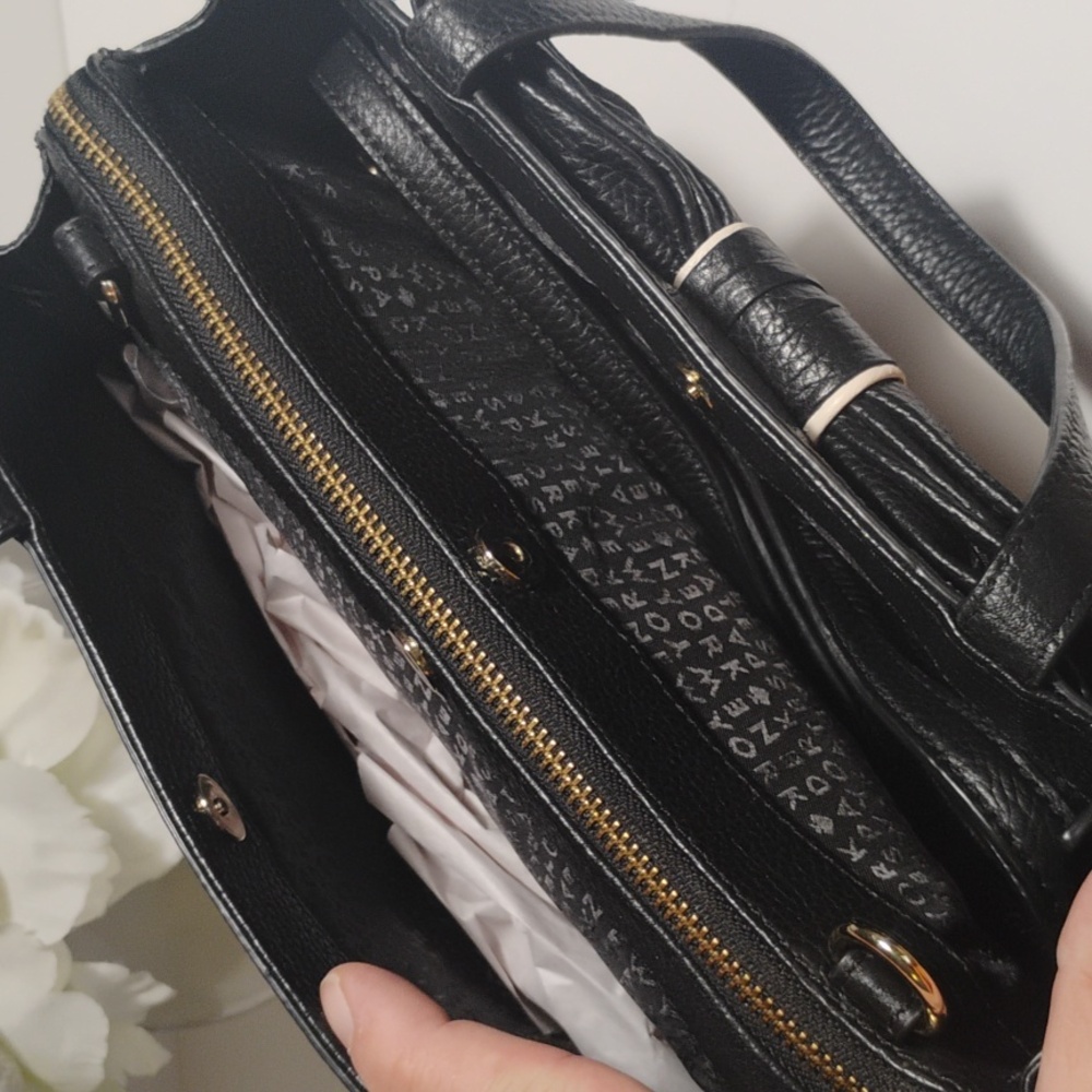 NWOT kate spade Black Pebbled Leather Bow Top-Handle Crossbody Bag - Picture 7 of 13